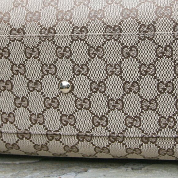 GUCCI BELLA TOTE BAG MONOGRAM CANVAS WITH RED LEATHER TRIM 100% AUTHENTIC - Picture 6 of 16